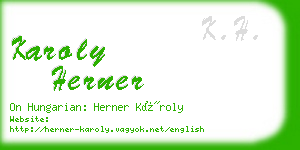karoly herner business card